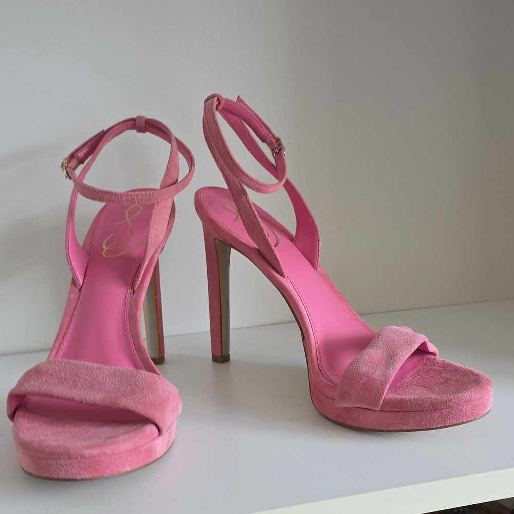 Pink Women's Ankle-Strap High Heel Sandals